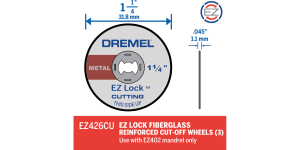 Dremel EZ426CU EZ Lock 1 1/4″ Metal Wheel, 3-pack
