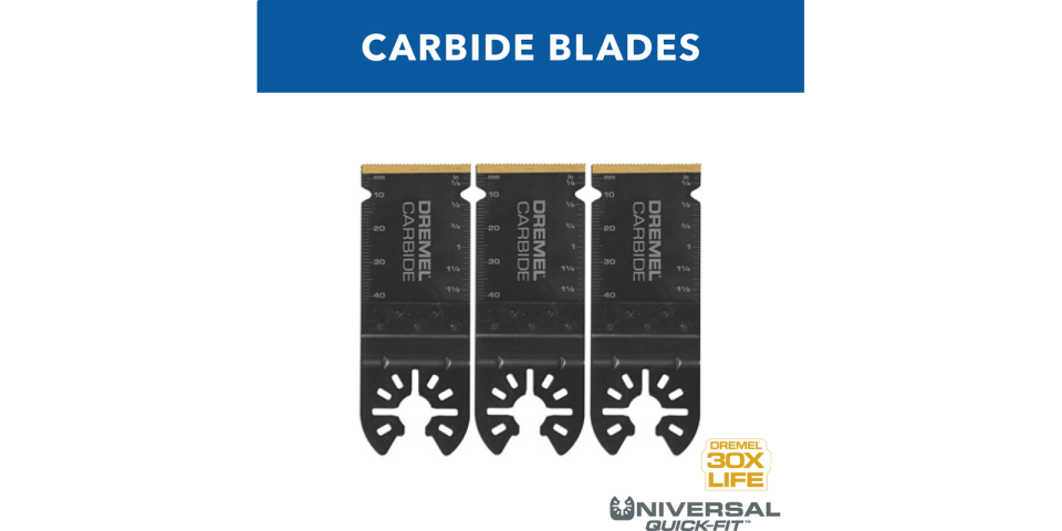 Dremel MM485U Universal Quick Fit 1-1/4 in. Carbide Flush Cutting Oscillating Multi-Tool Blade (3-Piece)