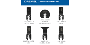Dremel MM497U Universal Carbide/ General Purpose/ HCS Oscillating Multi-Tool Blade Kit (7-Piece)